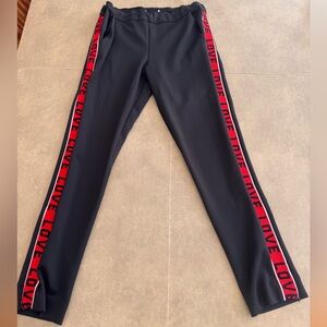 Maje poly black joggers with Red Love Stripe